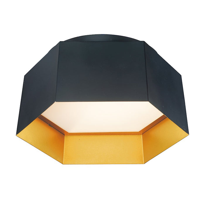 Maxim Lighting Honeycomb 1-Light LED Flush Mount, Black/Gold