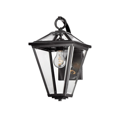 Maxim Lighting Prism 1 Light 16" Outdoor Wall Mount, Black/Clear - 30564CLBK