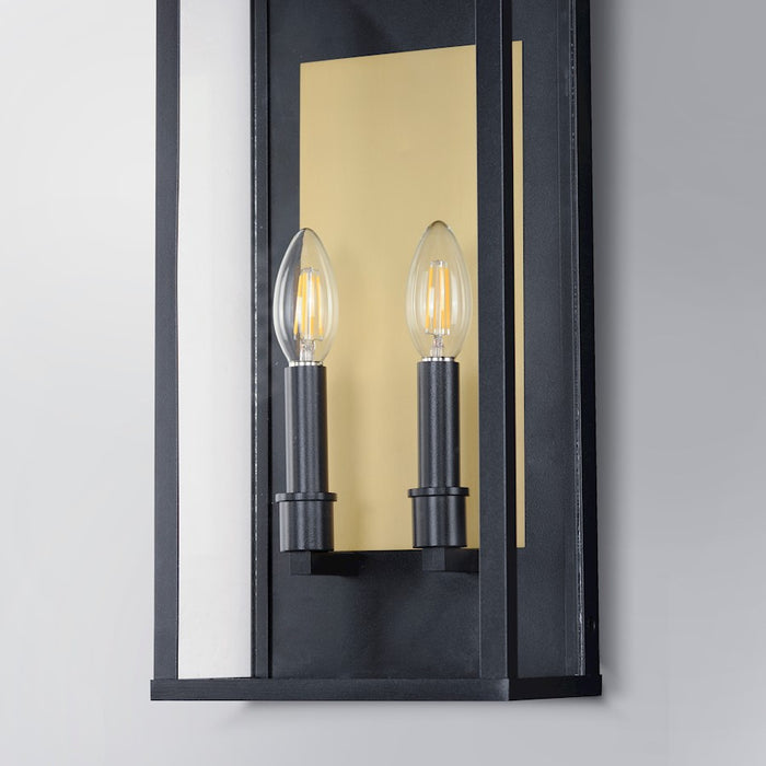 Maxim Lighting Manchester Outdoor Wall Sconce, Black/Clear