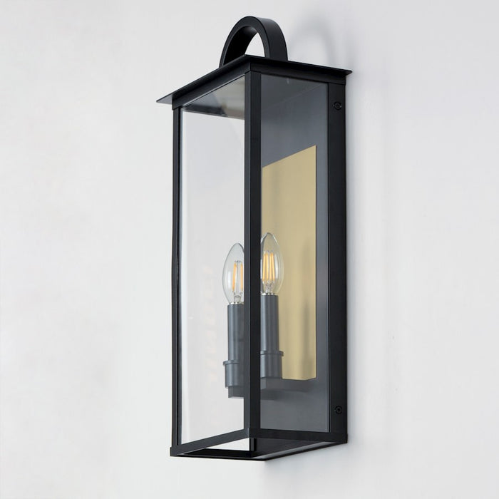 Maxim Lighting Manchester Outdoor Wall Sconce, Black/Clear