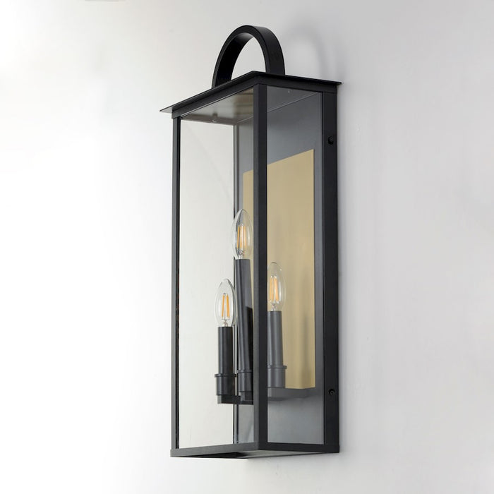 Maxim Lighting Manchester 3 Light Outdoor Sconce, Black/Clear