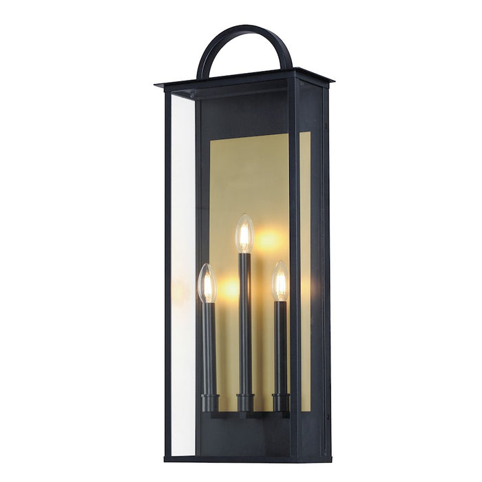 Maxim Lighting Manchester X-Large 3 Light Outdoor Sconce, BK/Clear - 30758CLBK