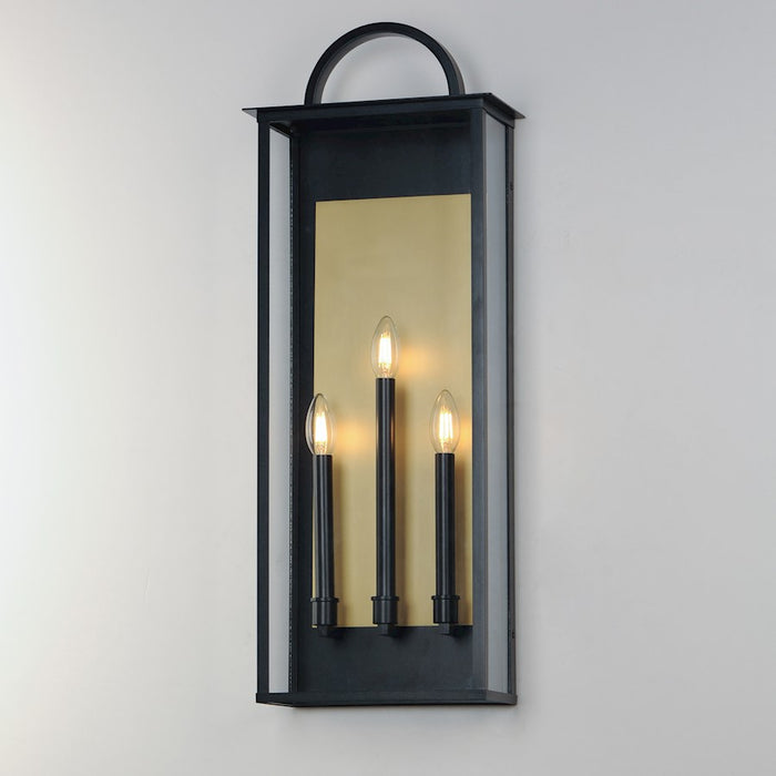 Maxim Lighting Manchester 3 Light Outdoor Sconce, Black/Clear