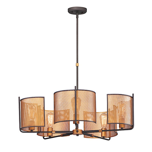 Maxim Lighting Caspian 5-Light Chandelier in Oil Rubbed Bronze/Antique Brass - 31215OIAB