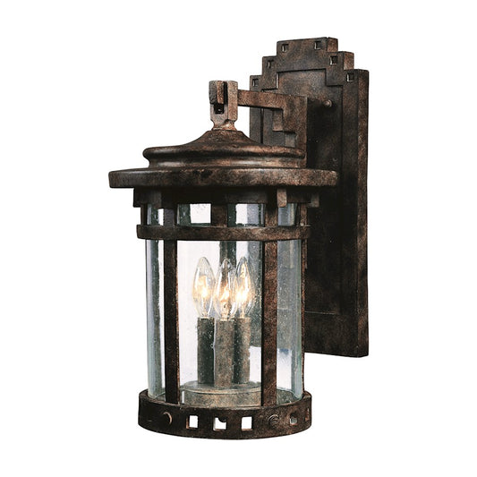 Maxim Santa Barbara Cast 3-Light Outdoor Wall Lantern, Sienna