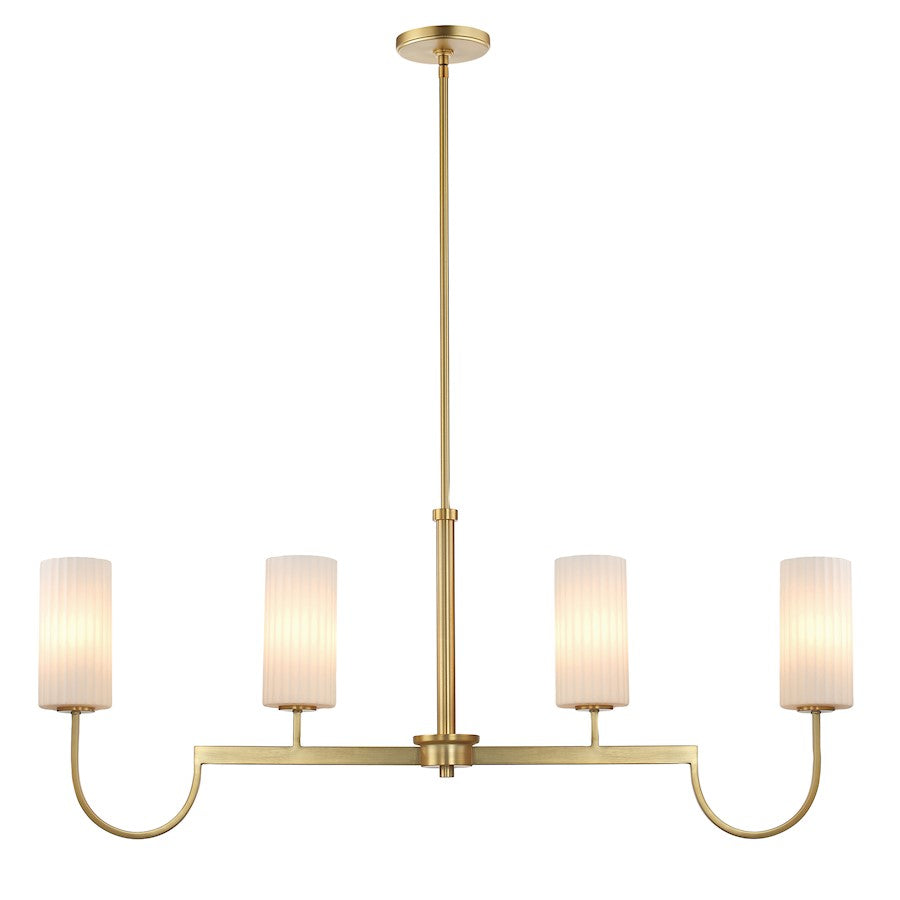 Maxim Lighting Town and Country 4 Lt Linear Pendant, Brass/White - 32004SWSBR