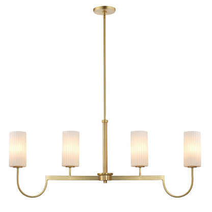 Maxim Lighting Town and Country 4 Lt Linear Pendant, Brass/White - 32004SWSBR