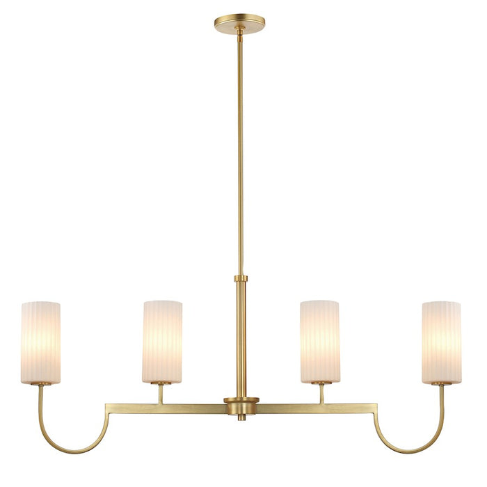 Maxim Lighting Town and Country 4 Lt Linear Pendant, Brass/White - 32004SWSBR