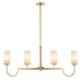 Maxim Lighting Town and Country 4 Lt Linear Pendant, Brass/White - 32004SWSBR