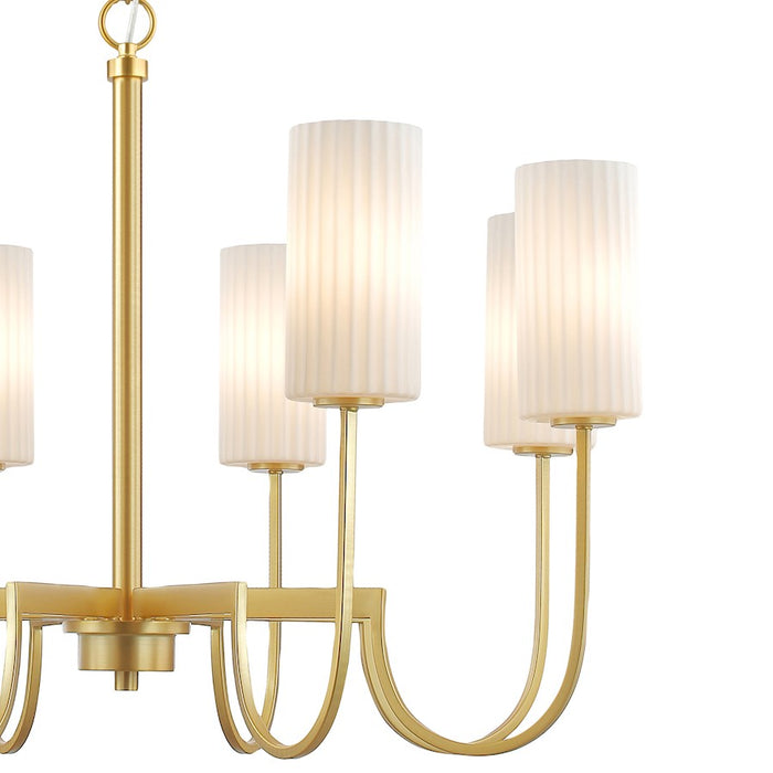 Maxim Lighting Town & Country Chandelier, Brass/White
