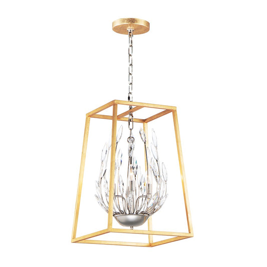 Maxim Lighting Bouquet 4-Light Pendant in Polished Nickel/Gold Leaf - 32404BCPNGL