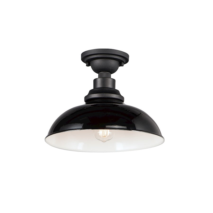 Maxim Lighting Granville 1-Light Flush Mount, Gloss Black/Black - 35110GBBK