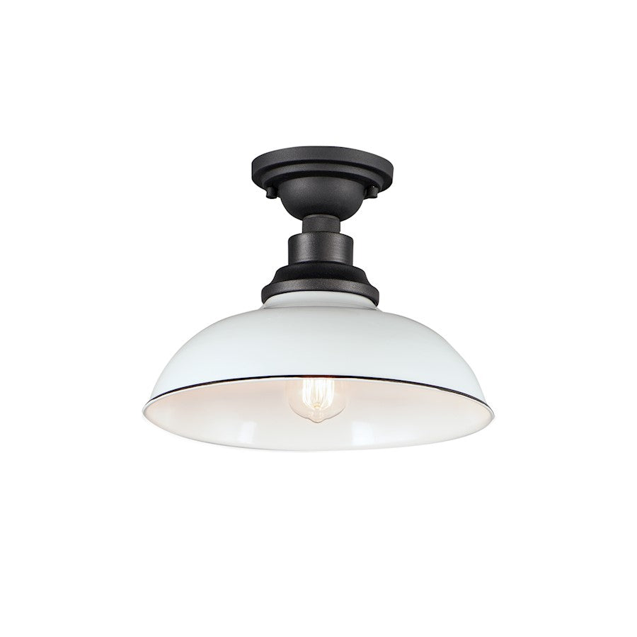 Maxim Lighting Granville 1-Light Flush Mount, White/Black - 35110WTBK