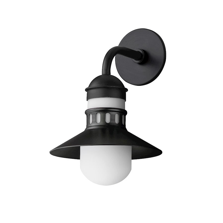 Maxim Lighting Admiralty 1 Light 14" Outdoor Wall Mount, Black/White - 35122SWBK