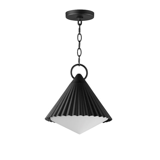 Maxim Lighting Odette 1 Light 13" Outdoor Pendant, Black/White - 35131WTBK