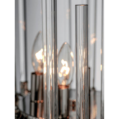 8 Light Chandelier, Polished Nickel