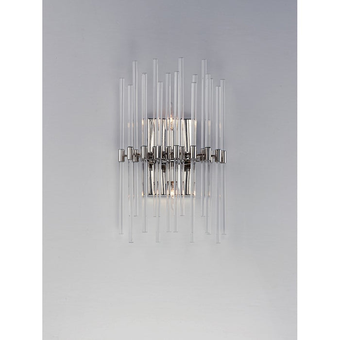 Maxim Lighting Divine 2-Light Wall Sconce, Polished Nickel/Clear