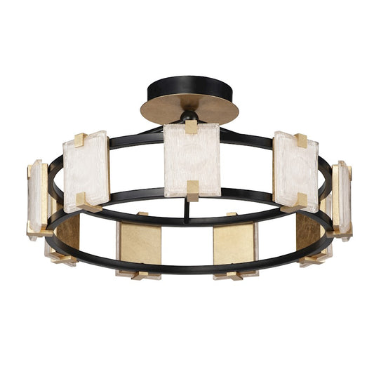 Maxim Lighting Radiant LED 9-Light Flush Mount, Black/Gold Leaf