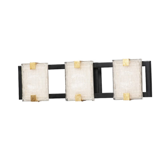 Radiant LED Bathroom Vanity Light, Black/Gold Leaf