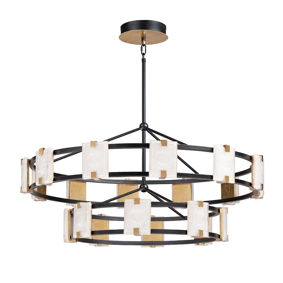 Maxim Lighting Radiant LED 20-Light Chandelier in Black/Gold Leaf - 39538CYBKGL