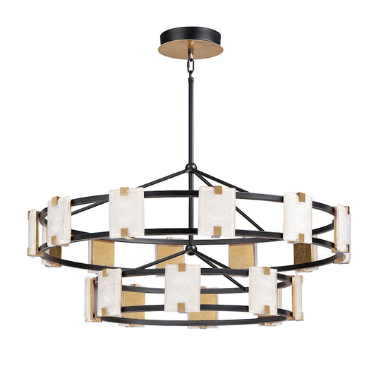 Maxim Lighting Radiant LED 20-Light Chandelier in Black/Gold Leaf - 39538CYBKGL