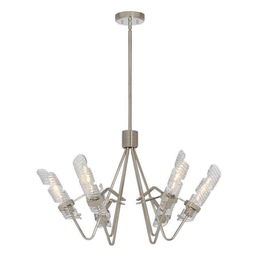 Milano Chandelier, Polished Nickel