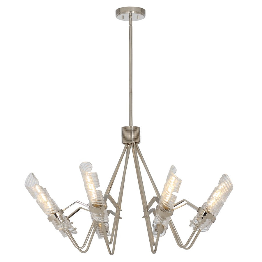 Milano Chandelier, Polished Nickel