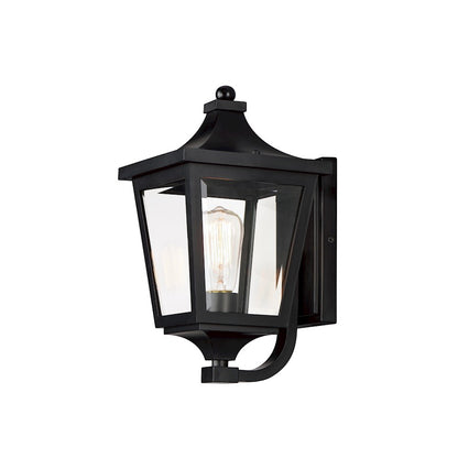 Maxim Lighting Sutton Place VX 1 Light 15" Outdoor Sconce, BK/Clear - 40232CLBK