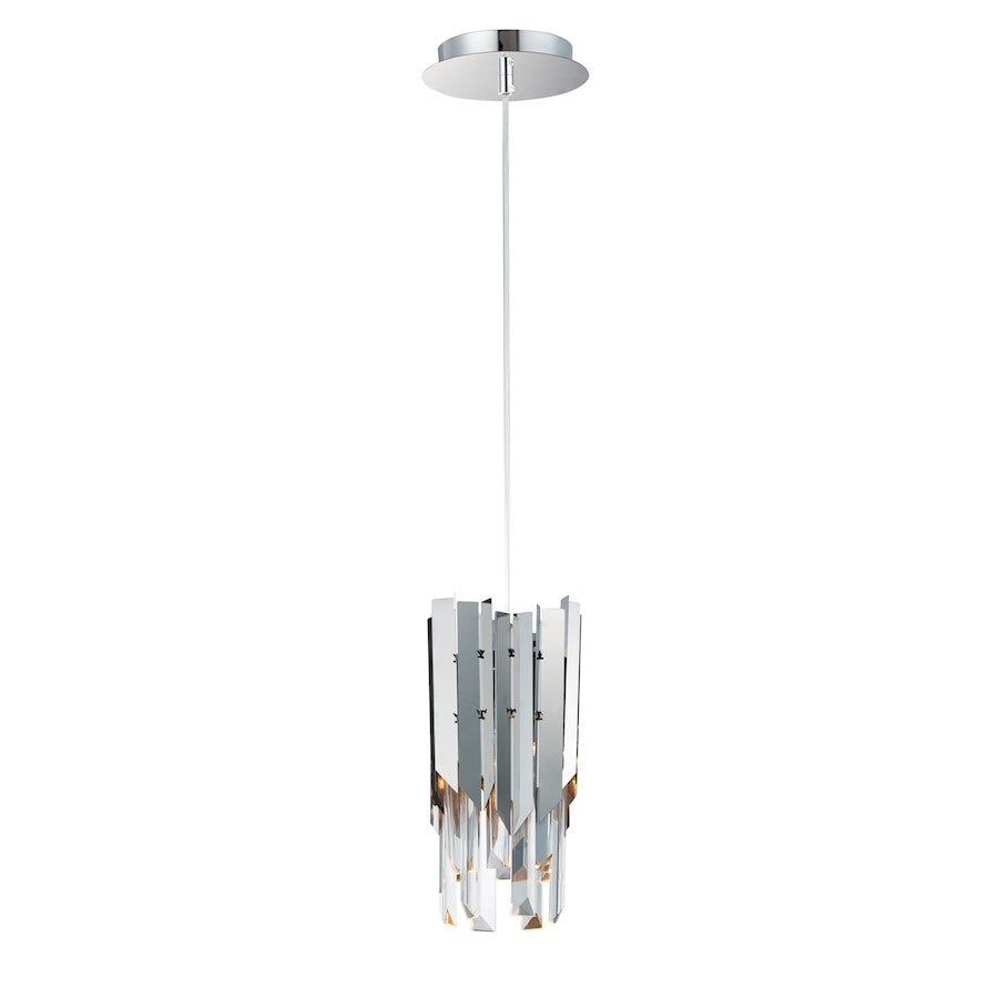 1 Light LED Pendant, Polished Chrome