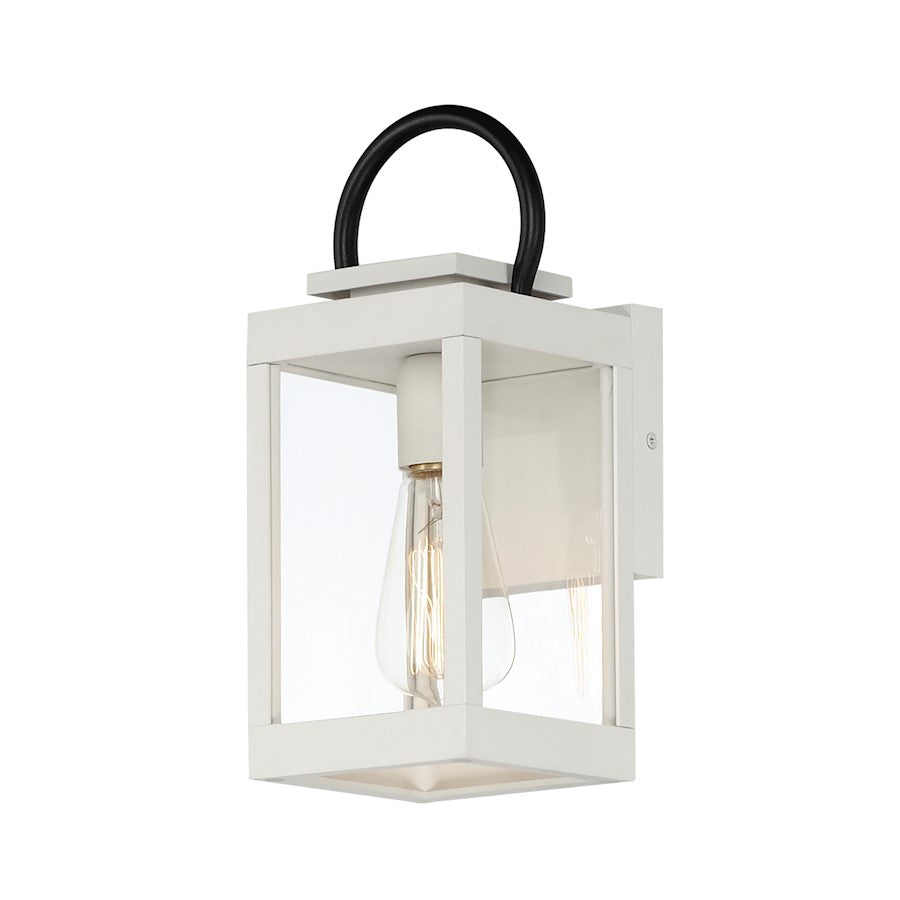 Maxim Lighting Nassau VX 1 Light Outdoor Wall Lantern, WH/BK/Clear - 40312CLWTBK