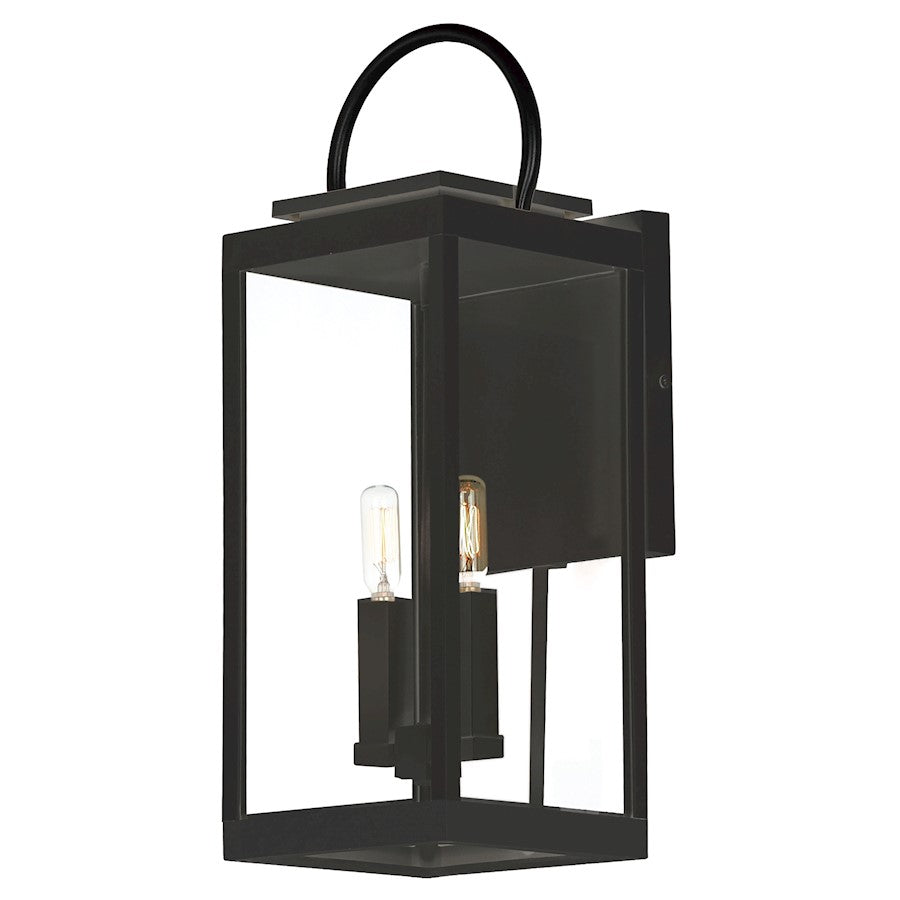 Maxim Lighting Nassau VX 2 Light Large Outdoor Wall Lantern, BK - 40316CLBK