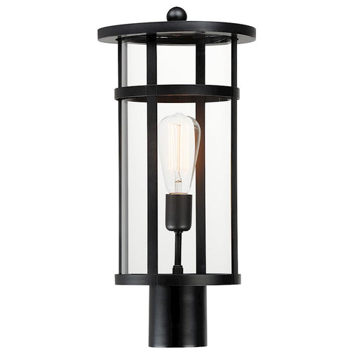Maxim Lighting Clyde VX 1 Light Post Lantern, Black/Clear - 40620CLBK