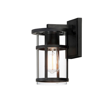 Maxim Lighting Clyde VX 1 Light Outdoor Wall Sconce, Black/Clear - 40622CLBK