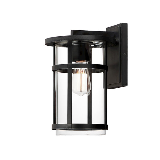 Maxim Lighting Clyde VX 1 Light Medium Outdoor Sconce, Black/Clear - 40623CLBK