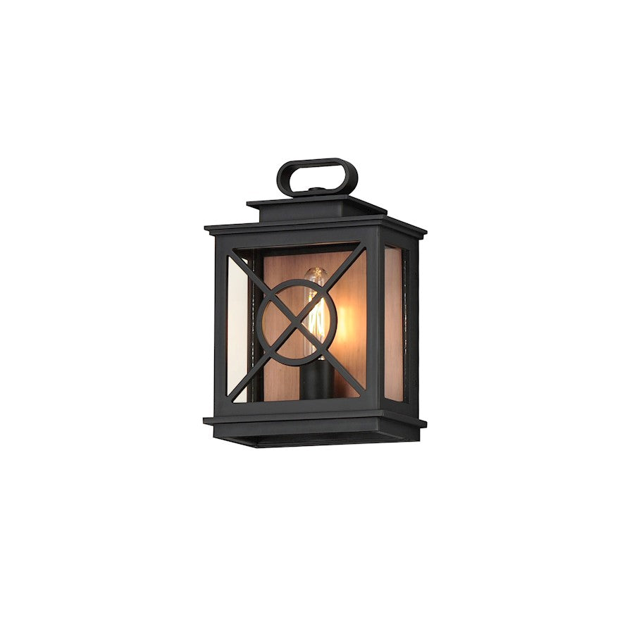 Maxim Yorktown VX 1 Lt 12" Outdoor Wall Mount, Black/Copper/Clear - 40802CLACPBK