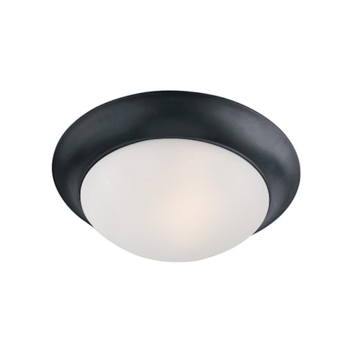 Maxim Lighting Essentials 12" 1-Light Flush Mount, Black/Frosted - 5850FTBK
