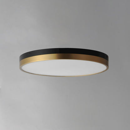 Maxim Dapper 1 Light Flush Mount, Black/Antique Brass/White