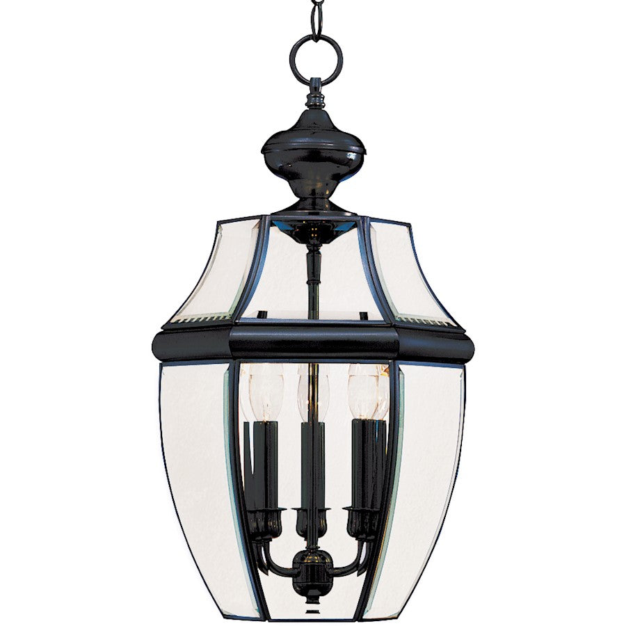 Maxim South Park 3-Light Outdoor Hanging Lantern, Black