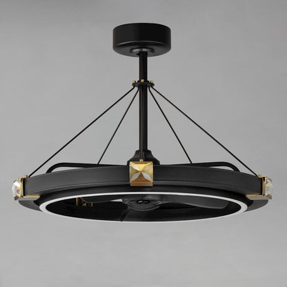 Maxim Jewel 1 Light Fandelight, Black/Gold/Beveled Crystal