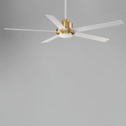 Maxim Lighting Daisy 1Lt 60" 5-Bd Hugger Fan/Led Light Kit, Brass/White