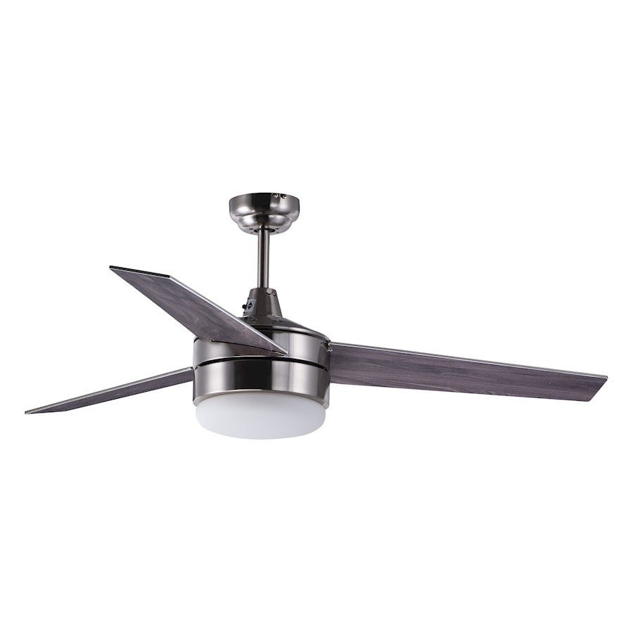 Maxim Lighting Basic-Max 52" 2 Light Ceiling Fan, Nickel/Black