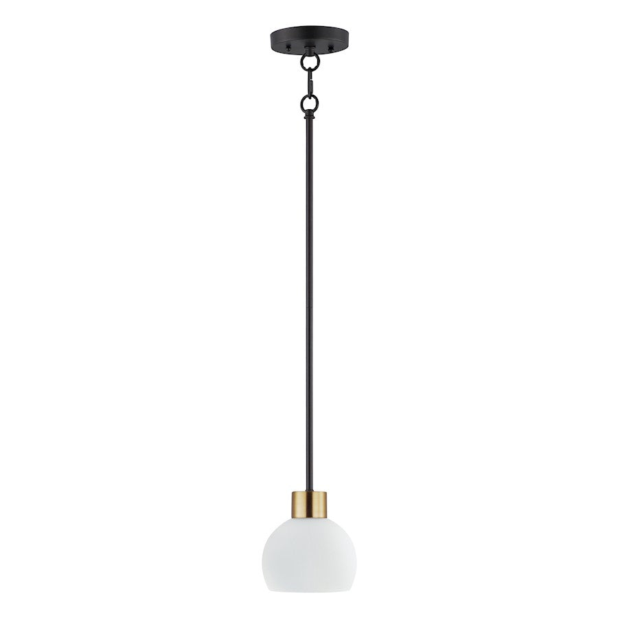 Maxim Lighting Coraline 1-Light Mini Pendant, Bronze Rupert/White - 91270SWBZSBR