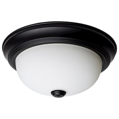 Nuvo Lighting 2 Light/11"/Flush Mount, Matte Black/Opal - 60-127