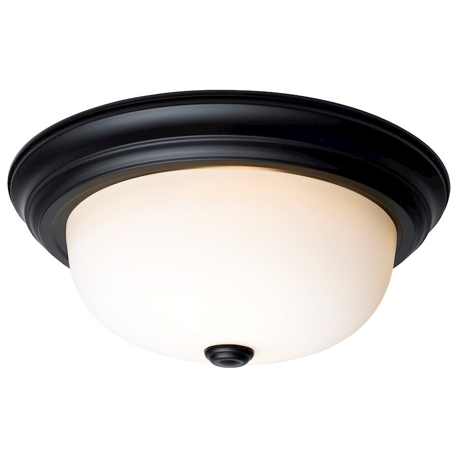 Nuvo Lighting Flush Mount, Matte Black/Opal