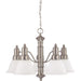 Nuvo Lighting Gotham 5 Light Chandelier, Frosted White/Brushed Nickel - 60-3242
