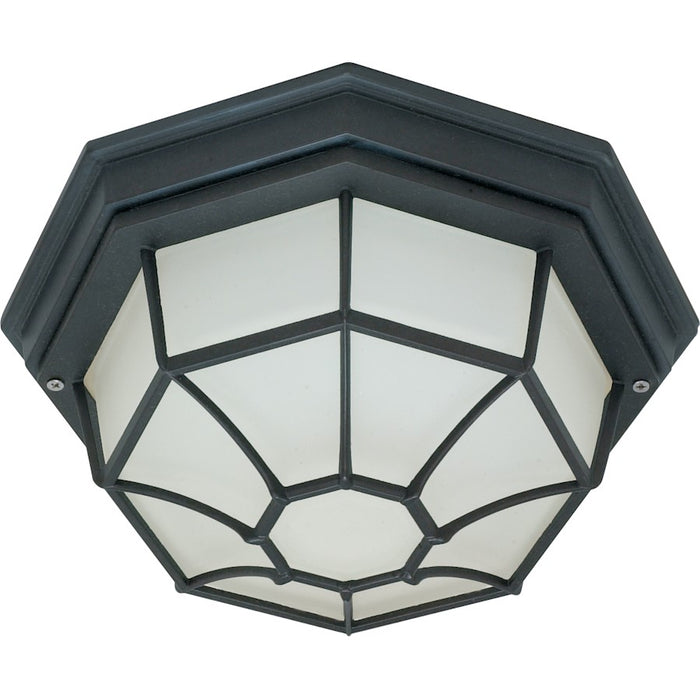 Nuvo Lighting 1 Light 12" Ceiling Spider Cage Fixture, Black, Frost - 60-3452