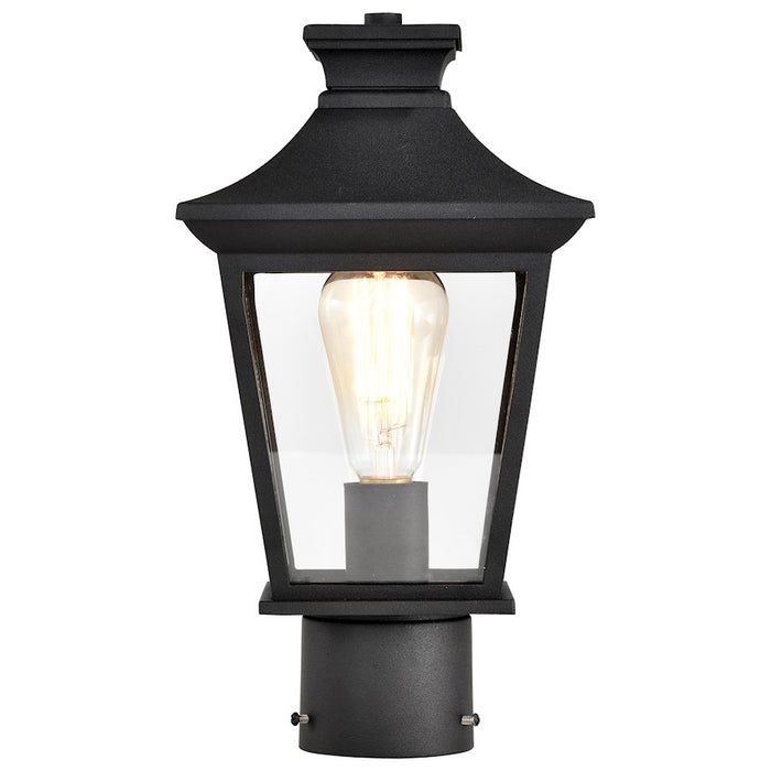 Nuvo Lighting Jasper 1 Light Outdoor Post Lantern, Black/Clear