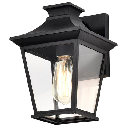 Nuvo Lighting Jasper 1 Light Outdoor Small Wall Lantern, Black/Clear - 60-5747