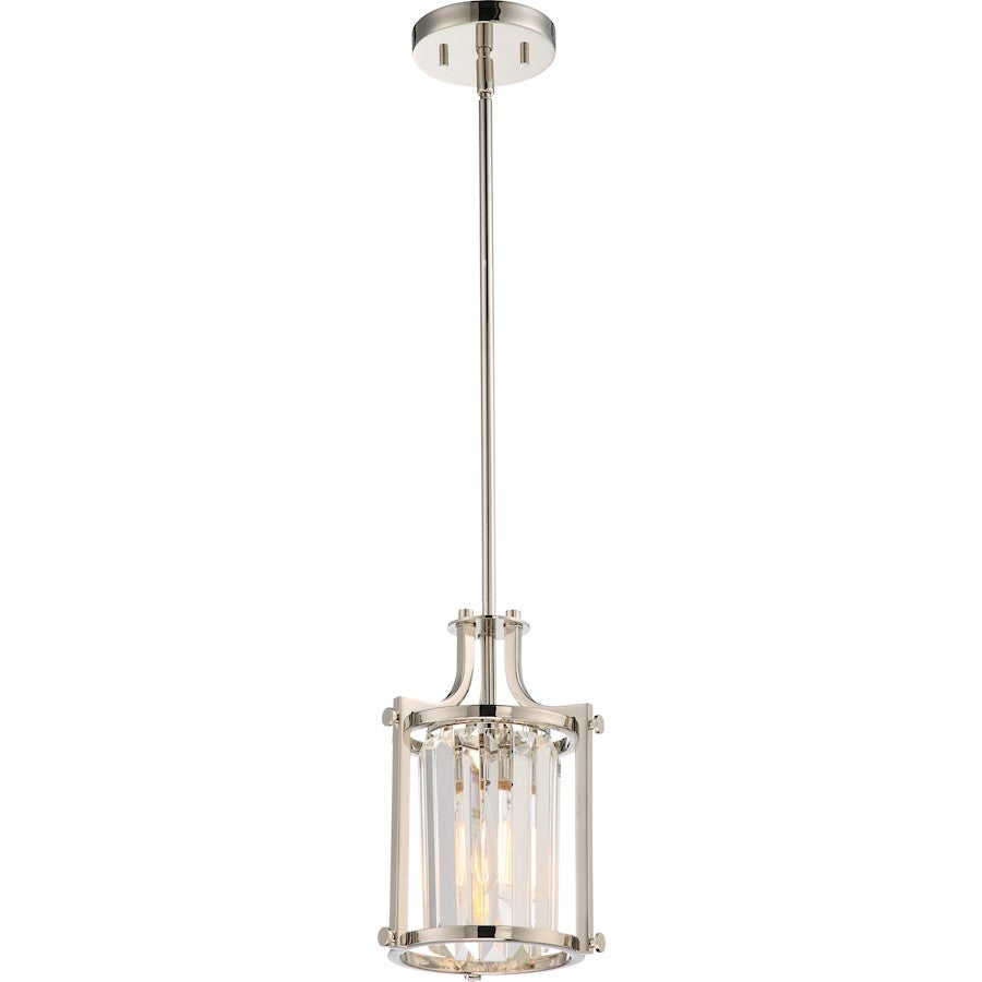 Nuvo Lighting Krys 1 Light Crystal Accent Mini Pendant Polished Nickel - 60-5764