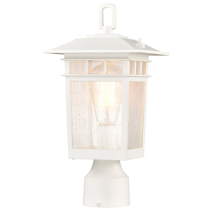 Nuvo Lighting Cove Neck 1 Lt Outdoor Small Post Lantern, White/Seeded - 60-5954